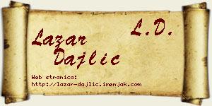 Lazar Dajlić vizit kartica